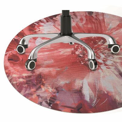 Office chair floor protector red flower