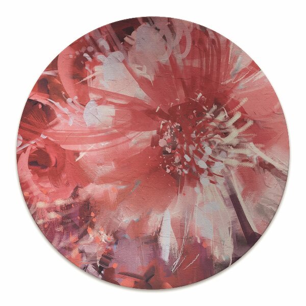 Office chair floor protector red flower