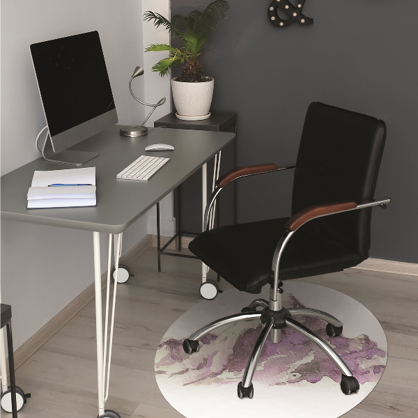 Desk chair mat Winter mountains