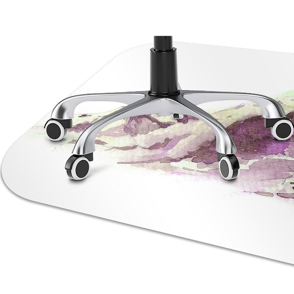 Desk chair mat Winter mountains