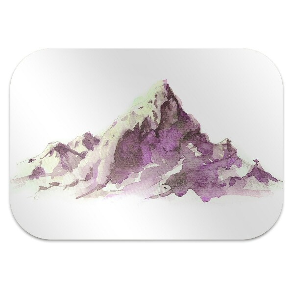 Desk chair mat Winter mountains