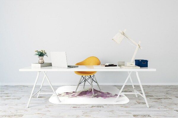 Desk chair mat Winter mountains