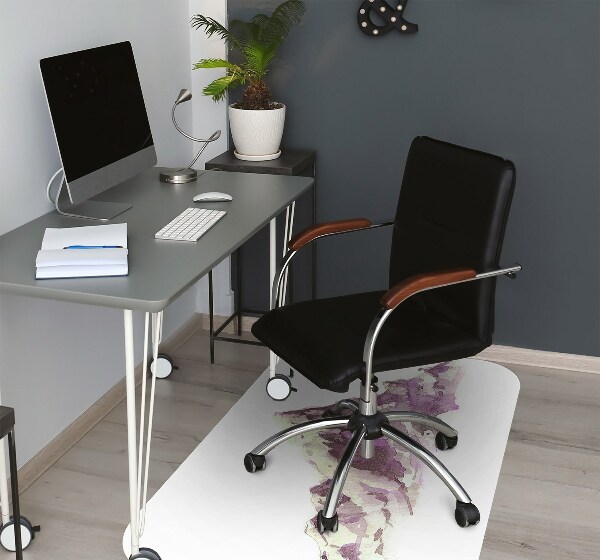 Desk chair mat Winter mountains