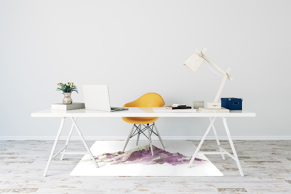 Desk chair mat Winter mountains