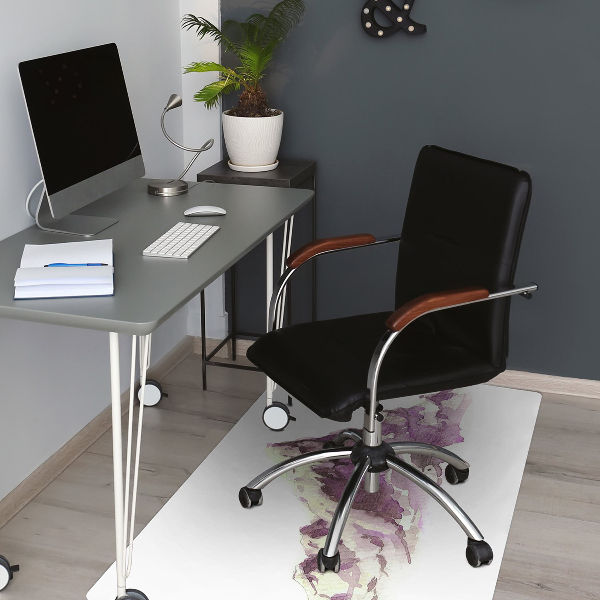 Desk chair mat Winter mountains