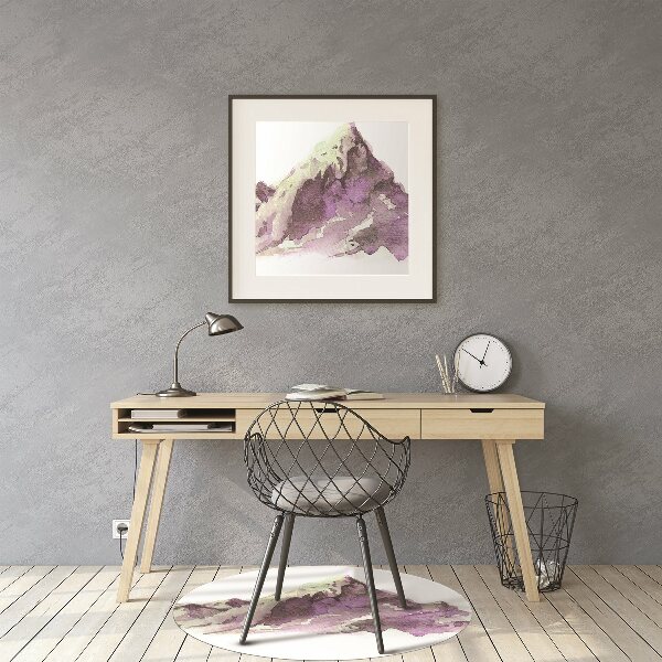Desk chair mat Winter mountains