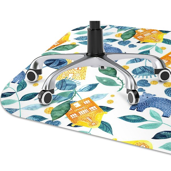 Office chair mat Hippos and houses