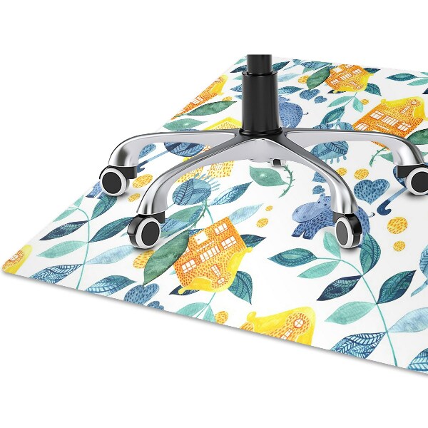 Office chair mat Hippos and houses