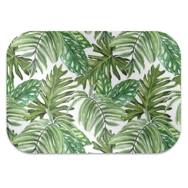 Office chair mat tropical leaves