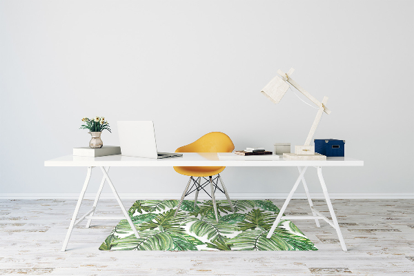 Office chair mat tropical leaves