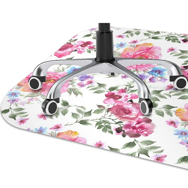 Office chair mat Roses vintage style