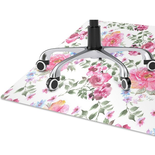 Office chair mat Roses vintage style