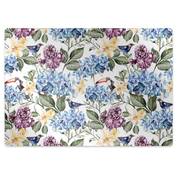 Computer chair mat retro flowers