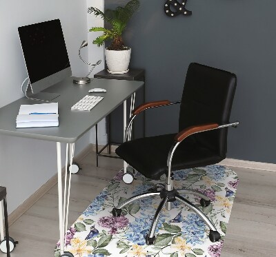 Computer chair mat retro flowers