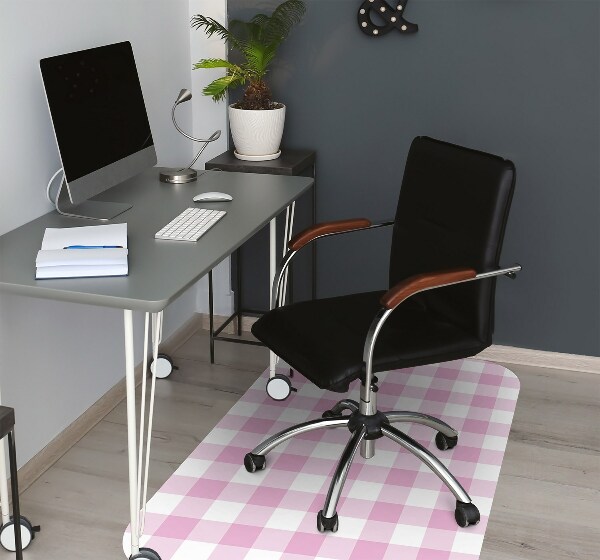 Desk chair mat pink grille
