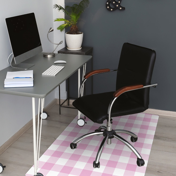 Desk chair mat pink grille