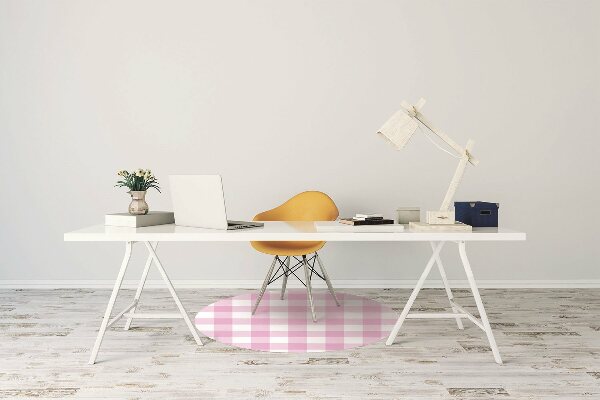 Desk chair mat pink grille