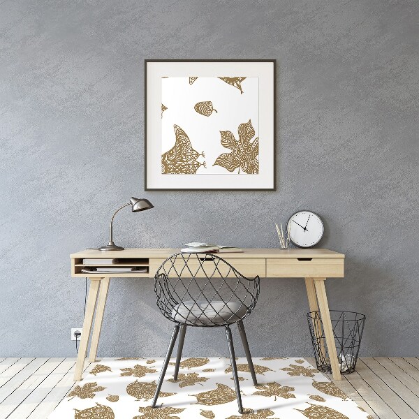 Desk chair mat Leaves and owls