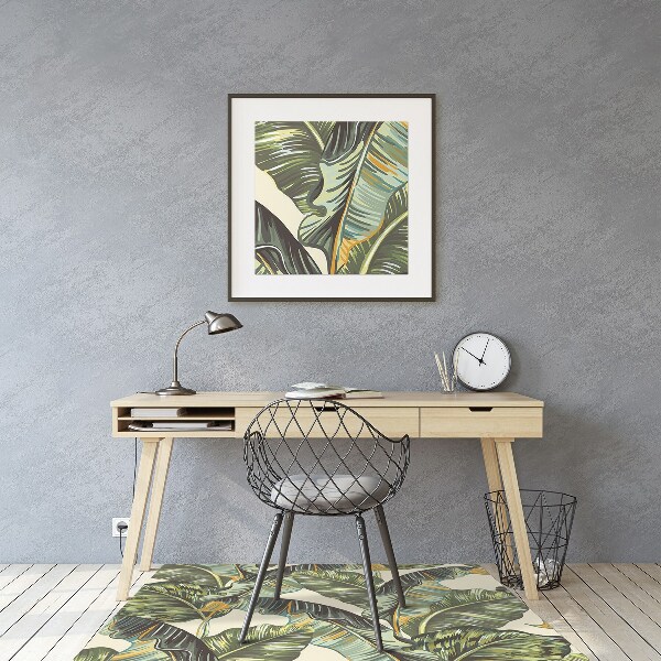 Office chair mat tropical leaves