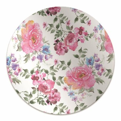 Desk chair mat pink flowers