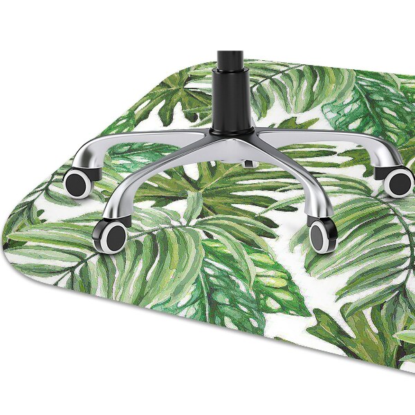 Office chair floor protector Jungle leaves