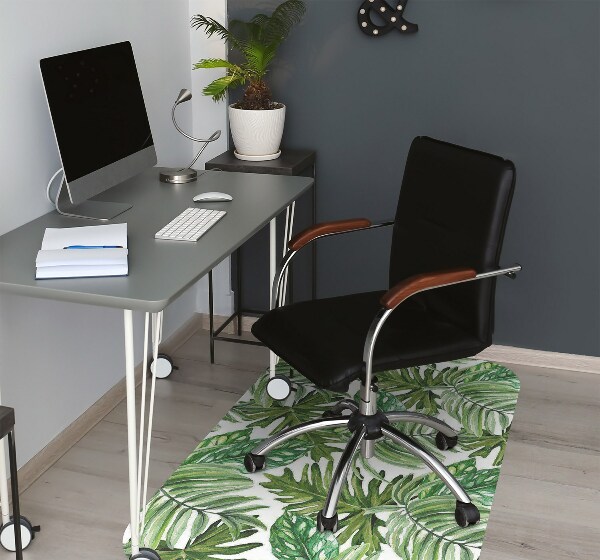 Office chair floor protector Jungle leaves