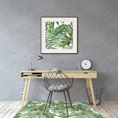 Office chair floor protector Jungle leaves