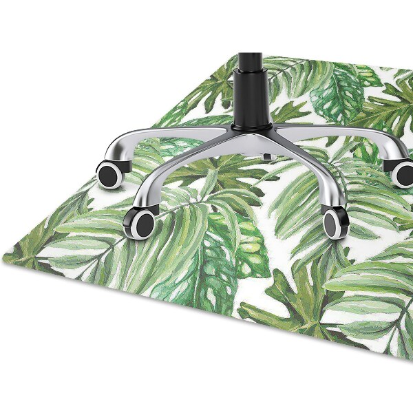 Office chair floor protector Jungle leaves
