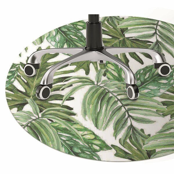 Office chair floor protector Jungle leaves