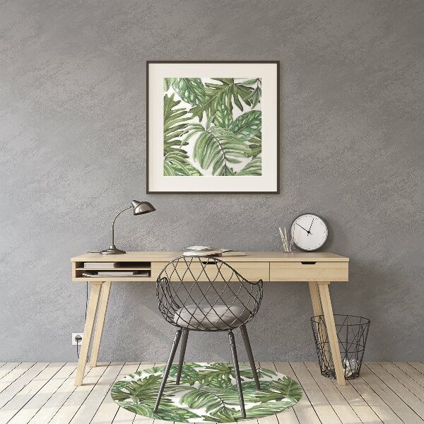 Office chair floor protector Jungle leaves