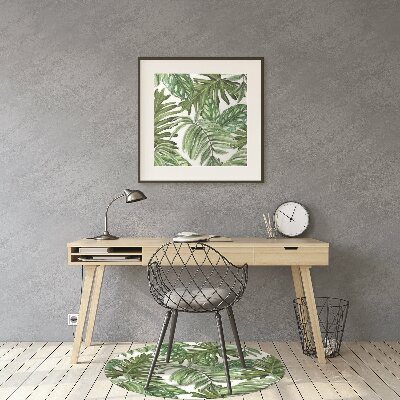 Office chair floor protector Jungle leaves