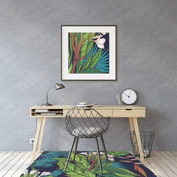 Office chair floor protector Tropical jungle
