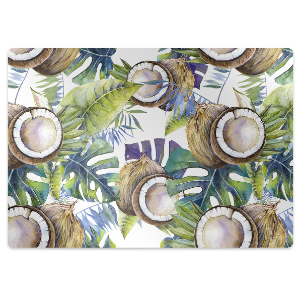 Office chair mat Coconuts and leaves