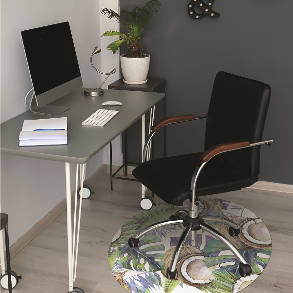 Office chair mat Coconuts and leaves