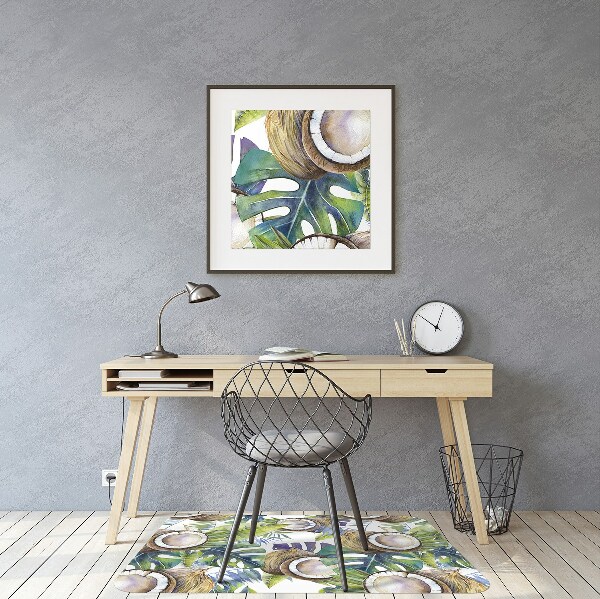 Office chair mat Coconuts and leaves