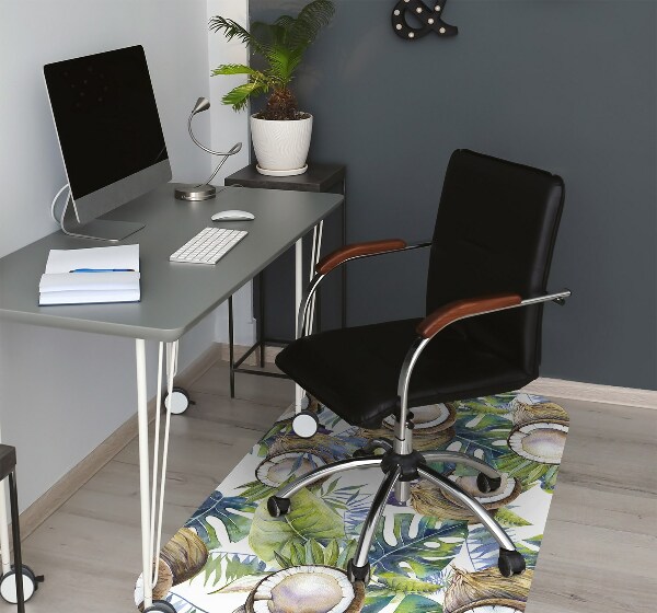 Office chair mat Coconuts and leaves
