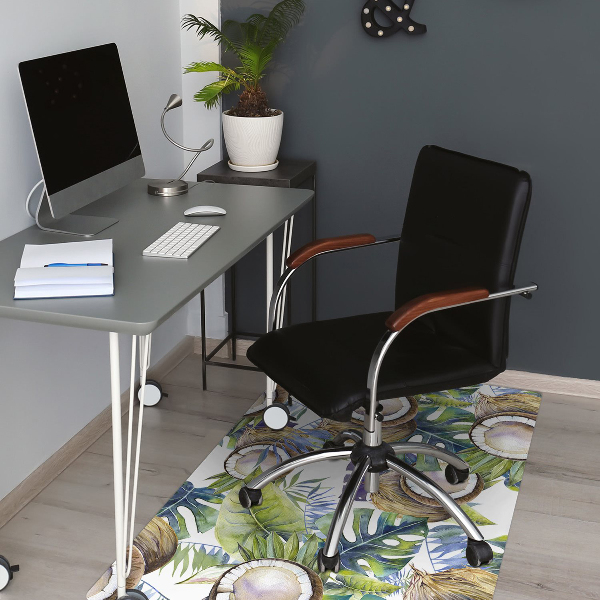 Office chair mat Coconuts and leaves