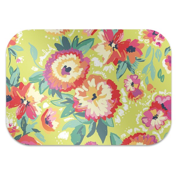 Office chair mat Colorful flowers