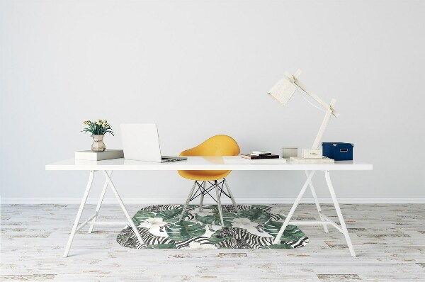 Chair mat floor panels protector Zebras in the leaves