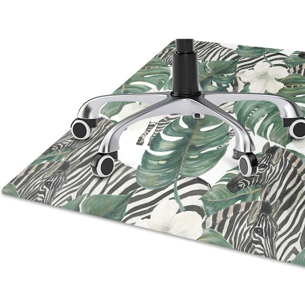 Chair mat floor panels protector Zebras in the leaves