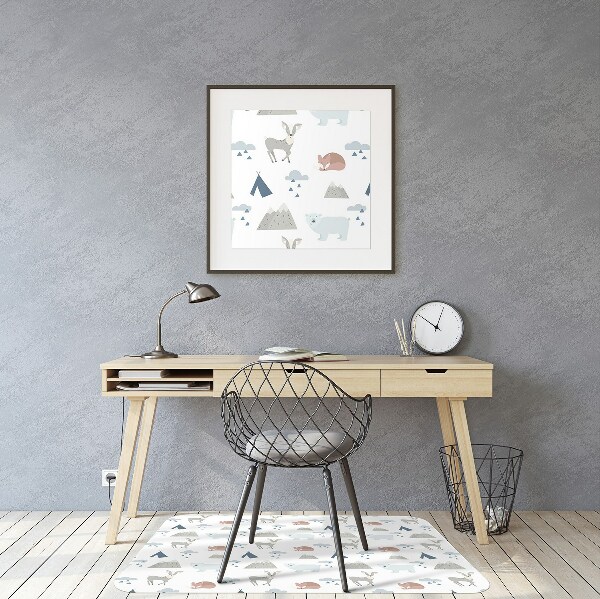 Office chair mat forest animals