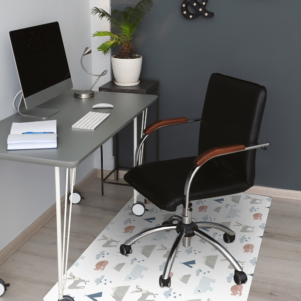 Office chair mat forest animals