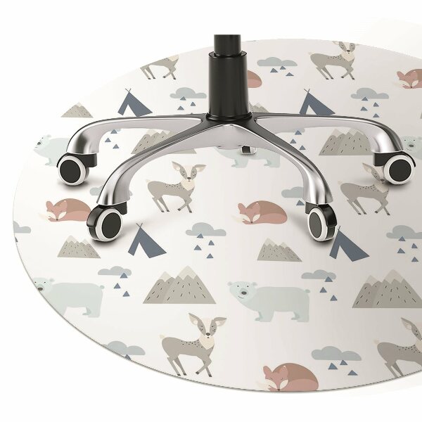 Office chair mat forest animals