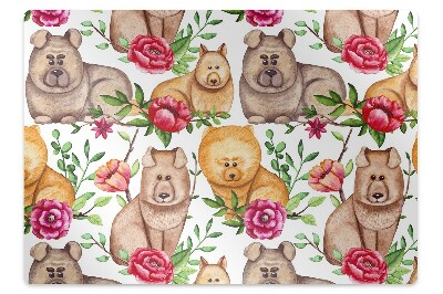 Desk chair mat Chow chow dogs