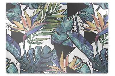 Office chair floor protector palm leaves
