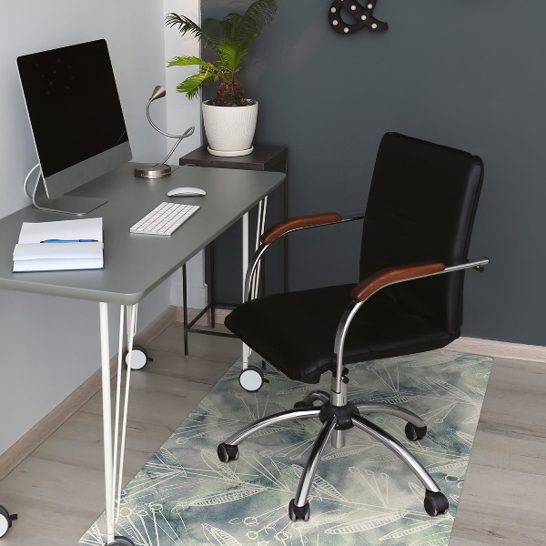 Office chair mat plants