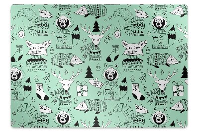 Office chair mat Scandinavian zoo