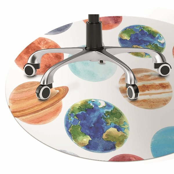 Chair mat floor panels protector colored planet