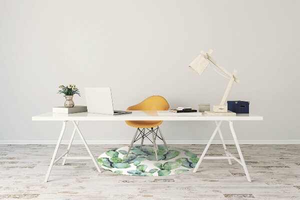 Office chair mat green cacti