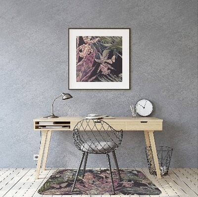 Chair mat floor panels protector Hummingbird and butterflies